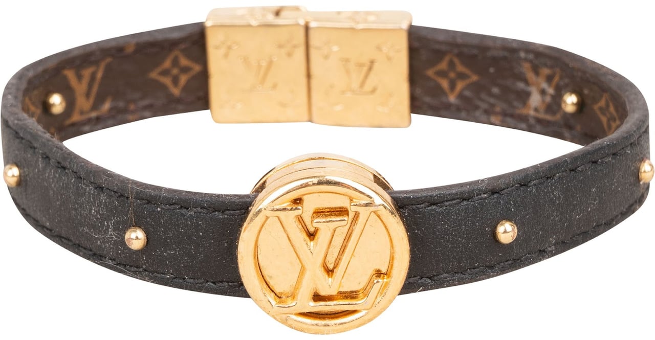 Louis Vuitton Monogram Canvas Reversible Circle Mini Bracelet Bruin