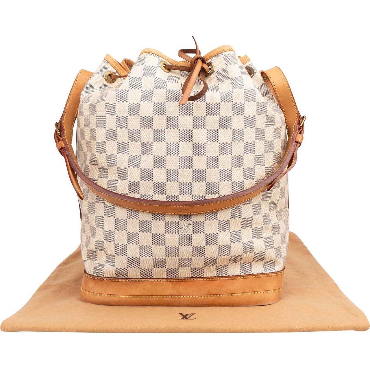 Louis Vuitton Louis Vuitton Monogram Damier Azur Canvas Sac Noé Grande Shoulder Bag Wit