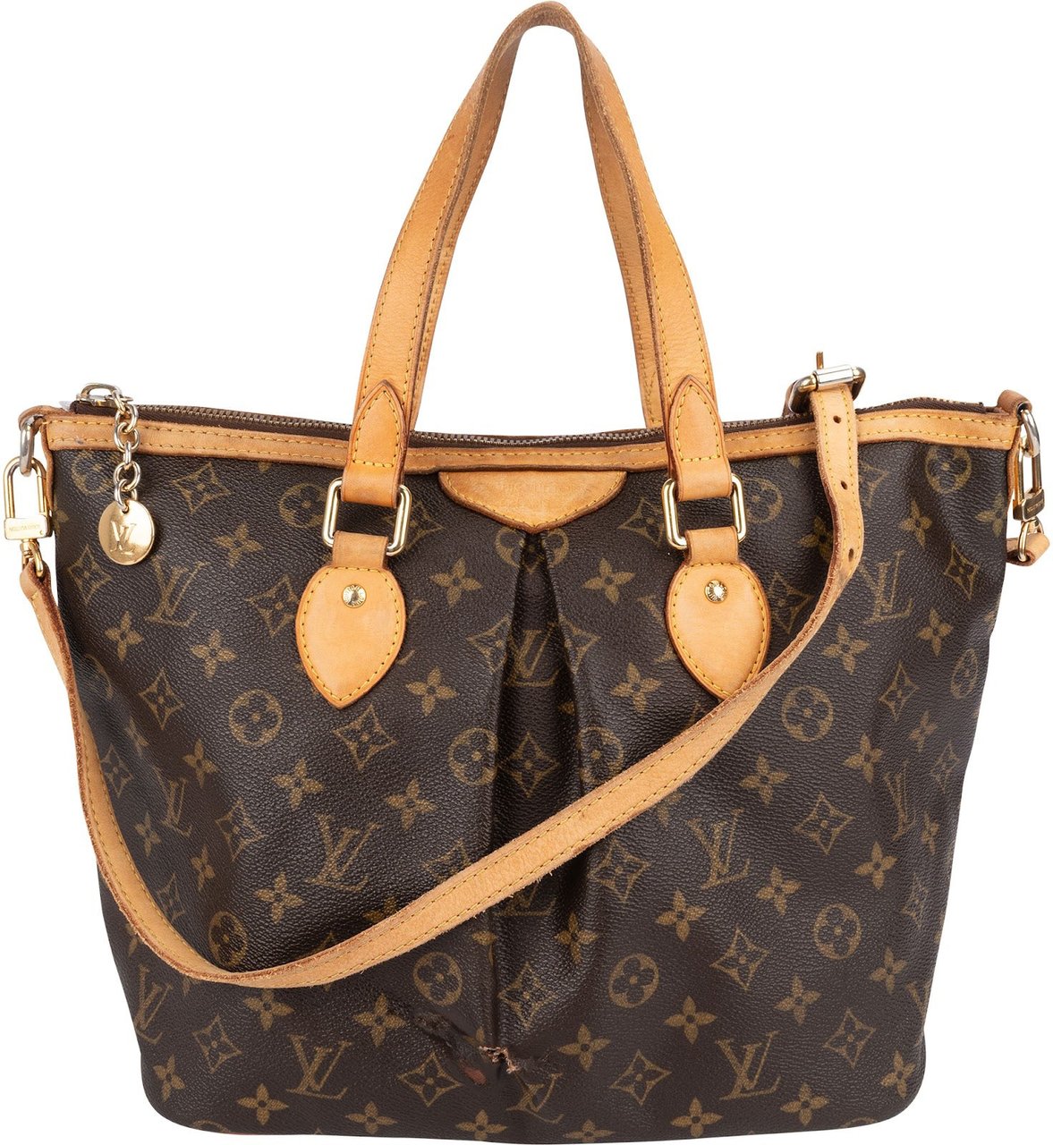 Louis Vuitton Louis Vuitton Canvas Monogram Palermo PM Handbag Bruin