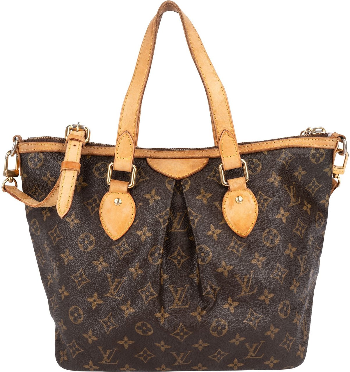 Louis Vuitton Louis Vuitton Canvas Monogram Palermo PM Handbag Bruin