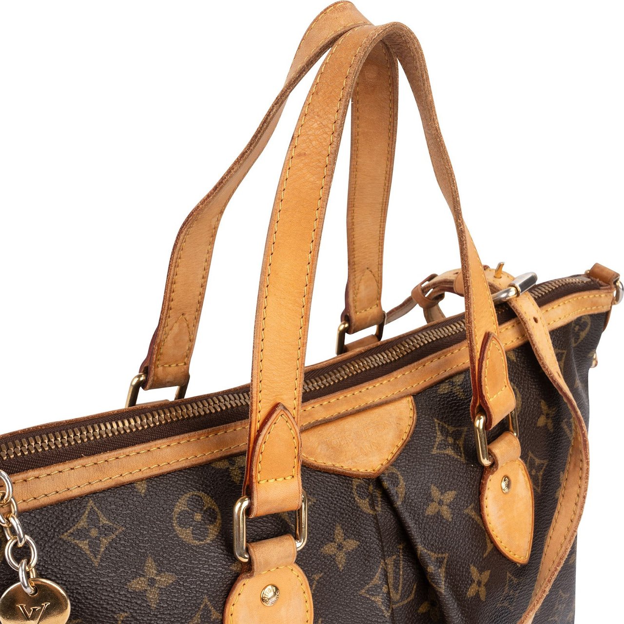 Louis Vuitton Louis Vuitton Canvas Monogram Palermo PM Handbag Bruin
