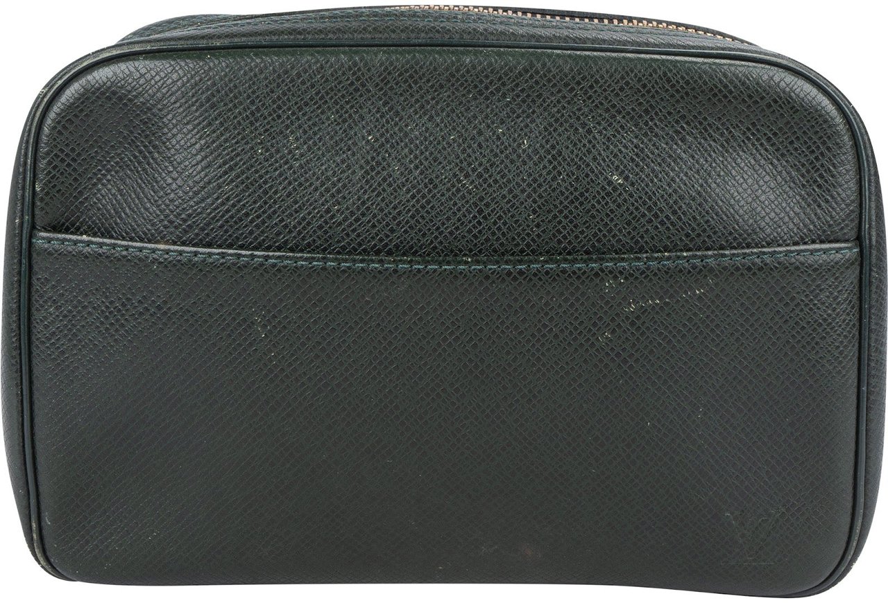 Louis Vuitton Louis Vuitton Green Taiga Leather Trousse Toilette Pouch Groen
