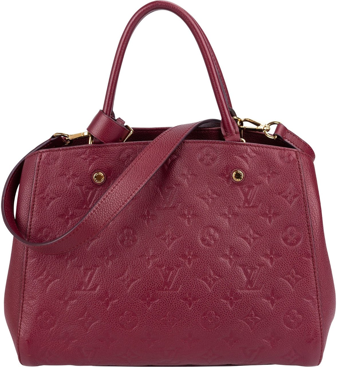 Louis Vuitton Leather Monogram Empreinte Montaigne MM Handbag Rood