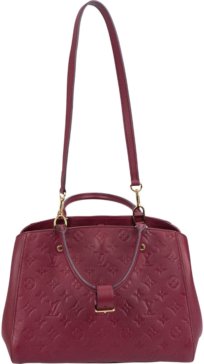 Louis Vuitton Leather Monogram Empreinte Montaigne MM Handbag Rood