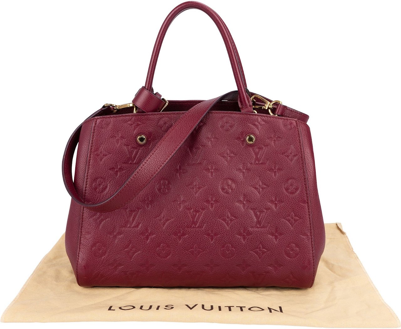 Louis Vuitton Leather Monogram Empreinte Montaigne MM Handbag Rood
