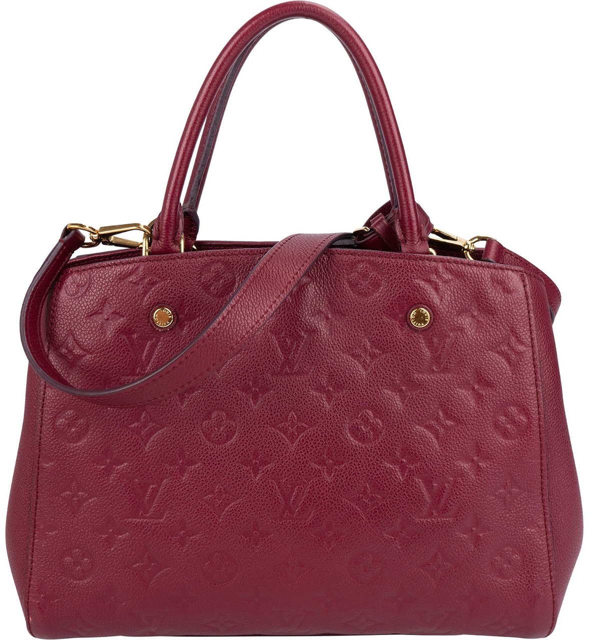 Louis Vuitton Leather Monogram Empreinte Montaigne MM Handbag Rood