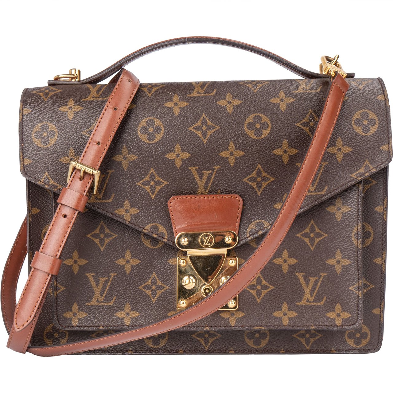 Louis Vuitton Louis Vuitton Canvas Monogram Monceau Handbag Bruin