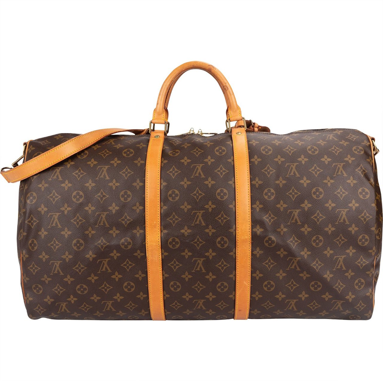 Louis Vuitton Louis Vuitton Monogram Canvas Keepall 60 Bandoulière Travel Bag Bruin
