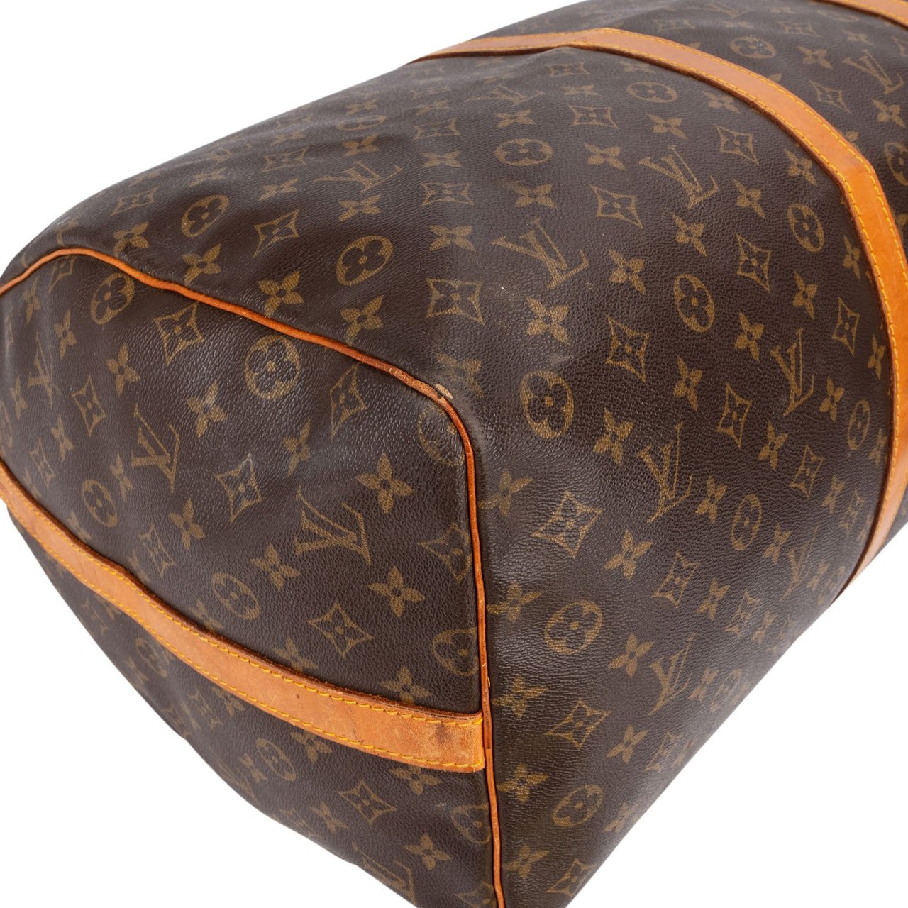 Louis Vuitton Monogram Canvas Keepall 60 Bandoulière Travel Bag Bruin