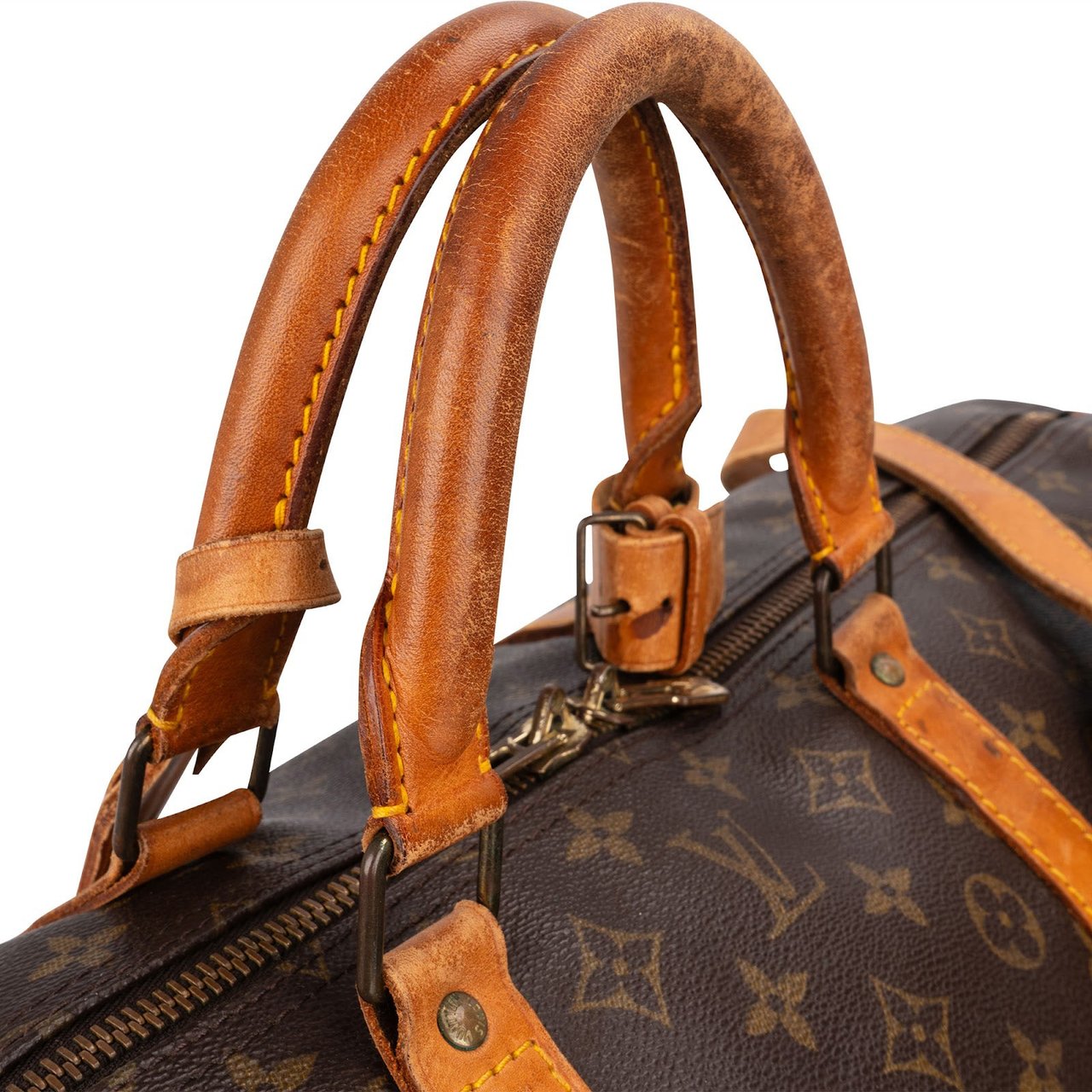 Louis Vuitton Monogram Canvas Keepall 60 Bandoulière Travel Bag Bruin