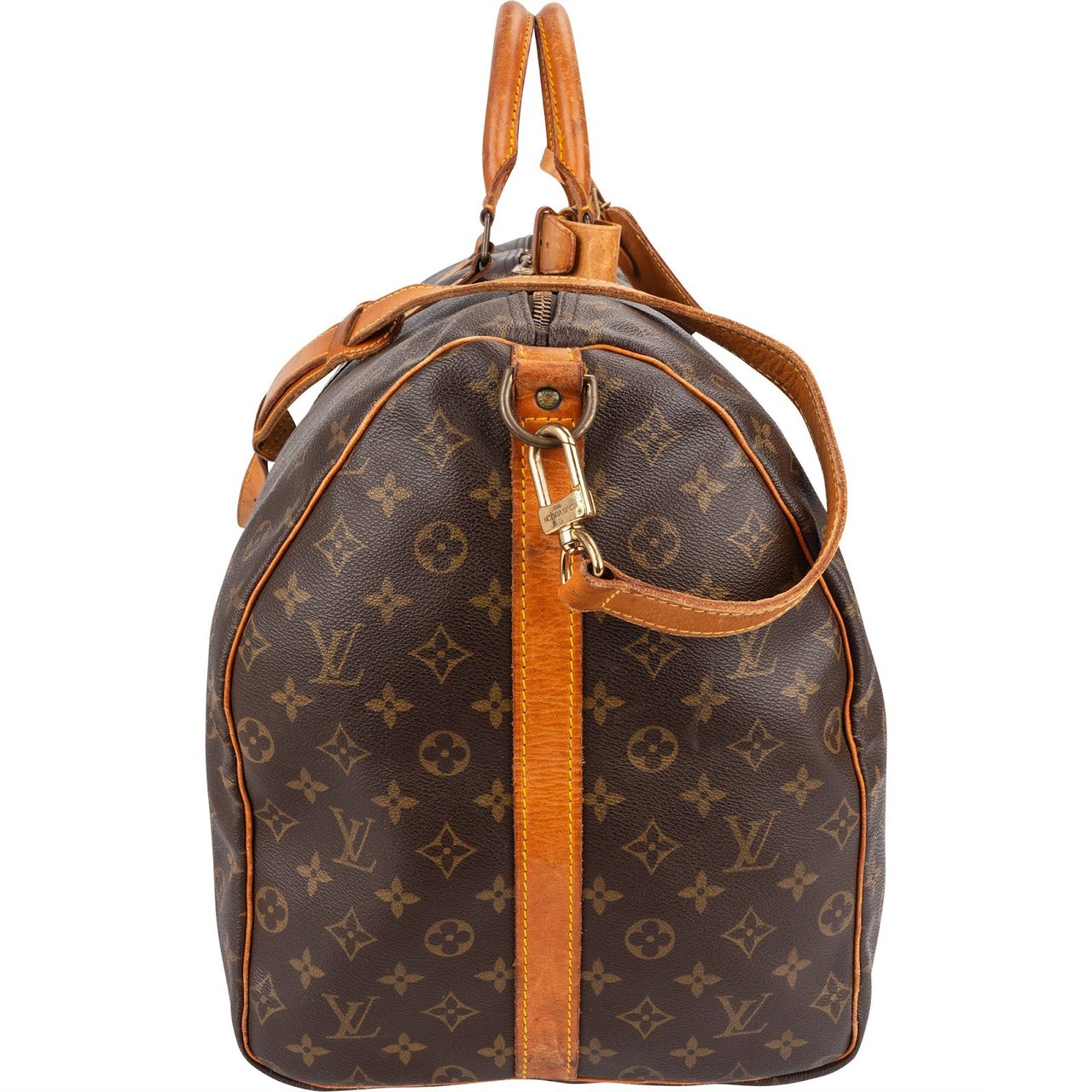 Louis Vuitton Monogram Canvas Keepall 60 Bandoulière Travel Bag Bruin