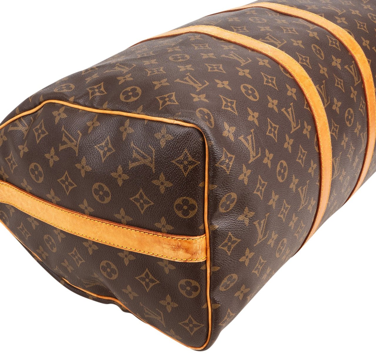 Louis Vuitton Monogram Canvas Keepall 50 Bandoulière Travel Bag Bruin