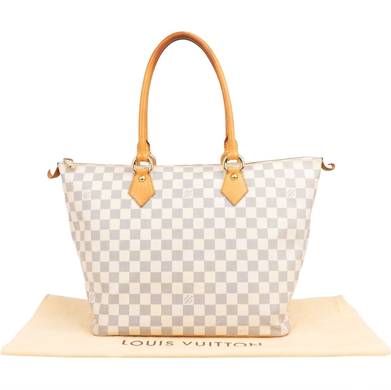 Louis Vuitton Louis Vuitton Monogram Damier Azur Canvas Saleya MM Shoulder Bag Wit