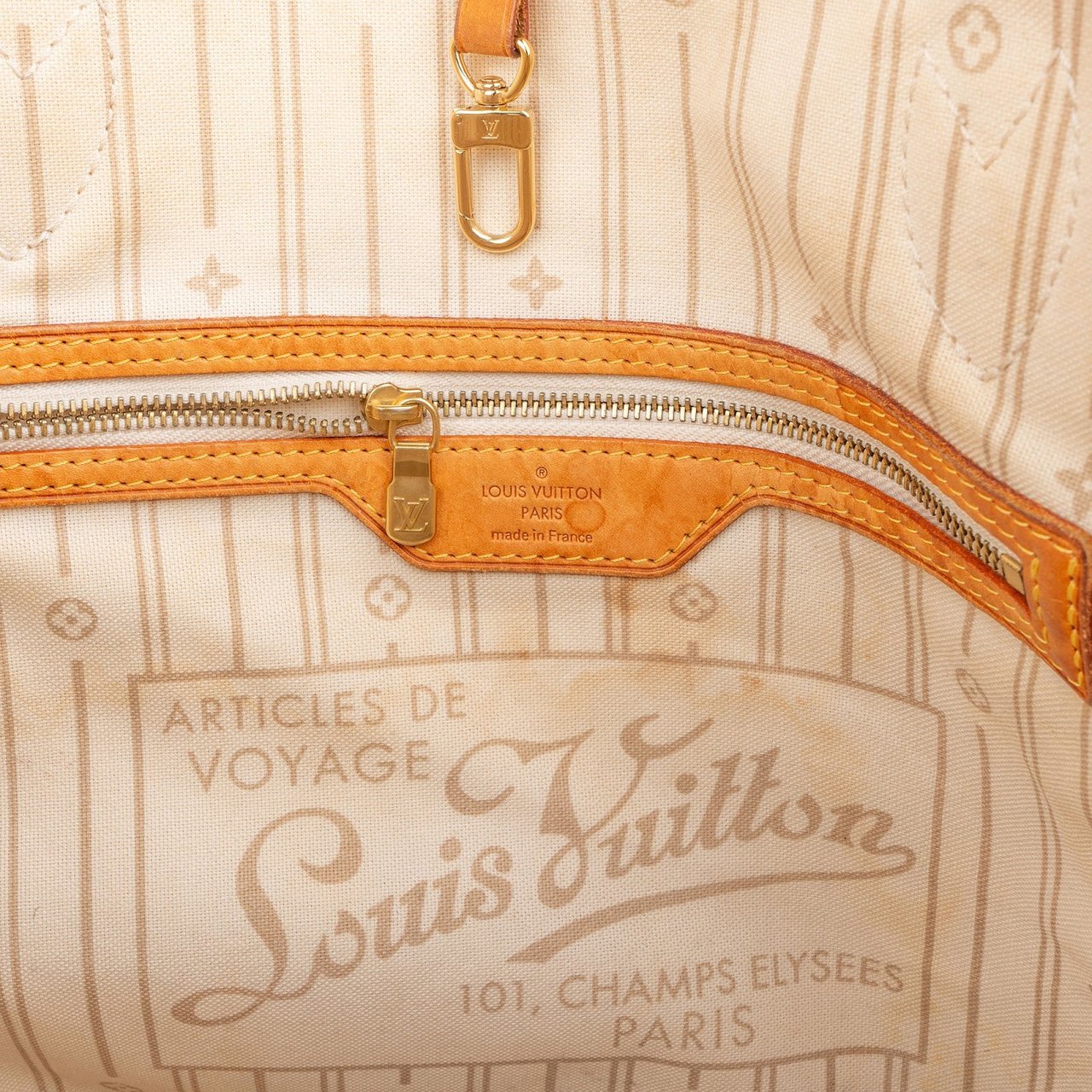 Louis Vuitton Louis Vuitton Monogram Damier Azur Neverfull MM Shoulder Bag Wit