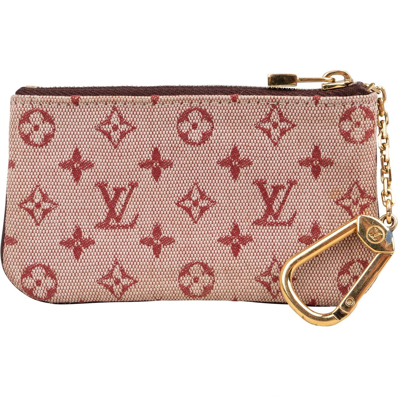 Louis Vuitton Monogram Mini Lin Key Pouch Wallet Rood