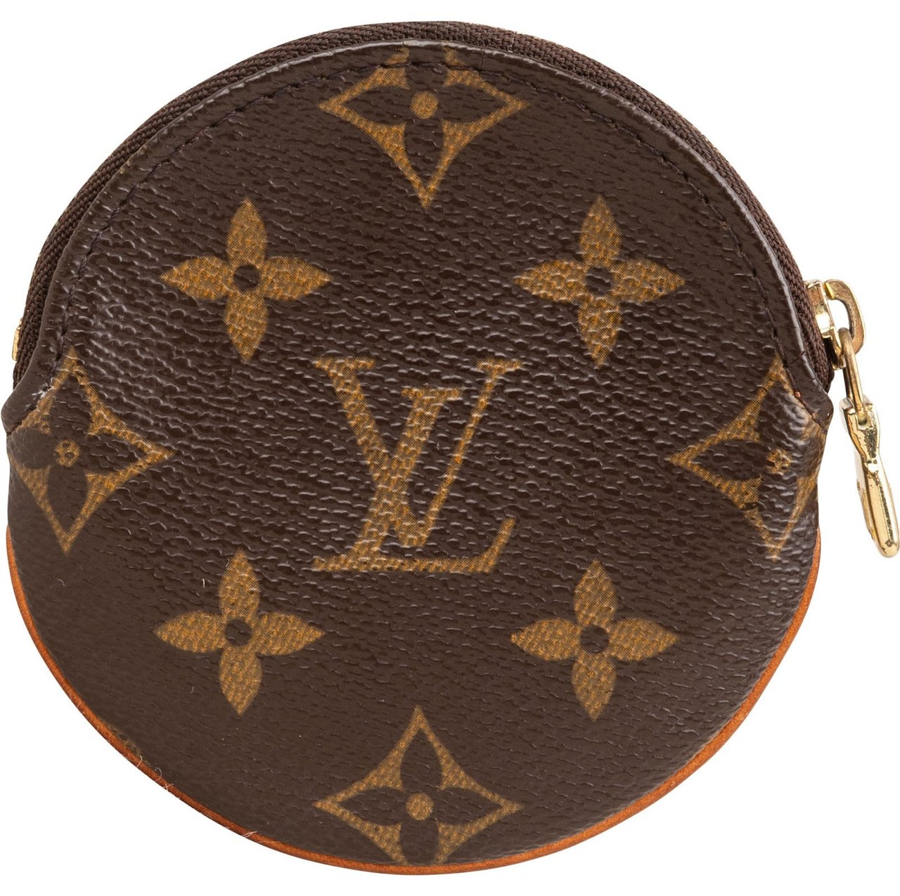 Louis Vuitton Monogram Canvas Round Rond Coin Purse Wallet Bruin