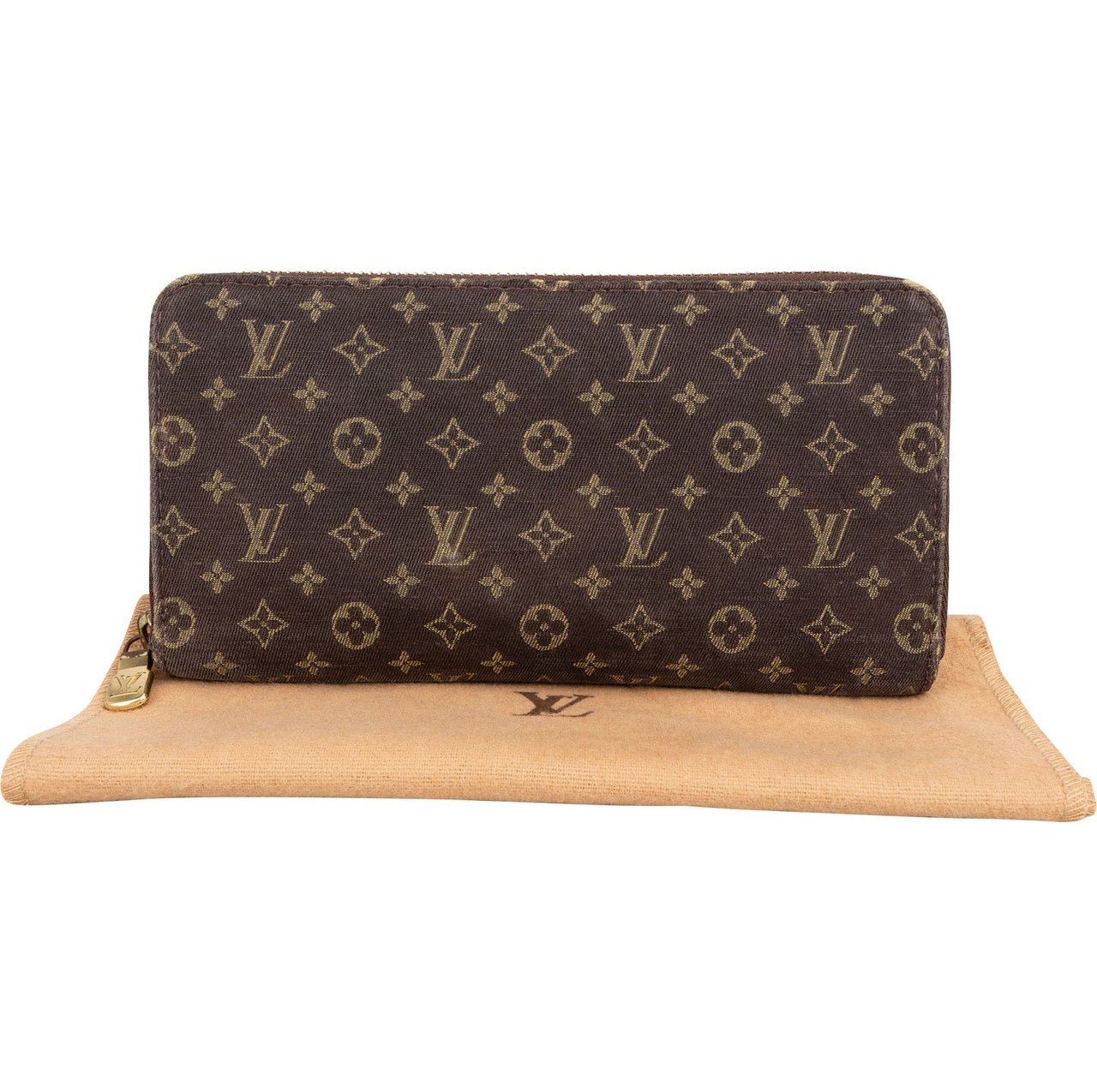 Louis Vuitton Mini Lin Monogram Zippy Wallet Bruin