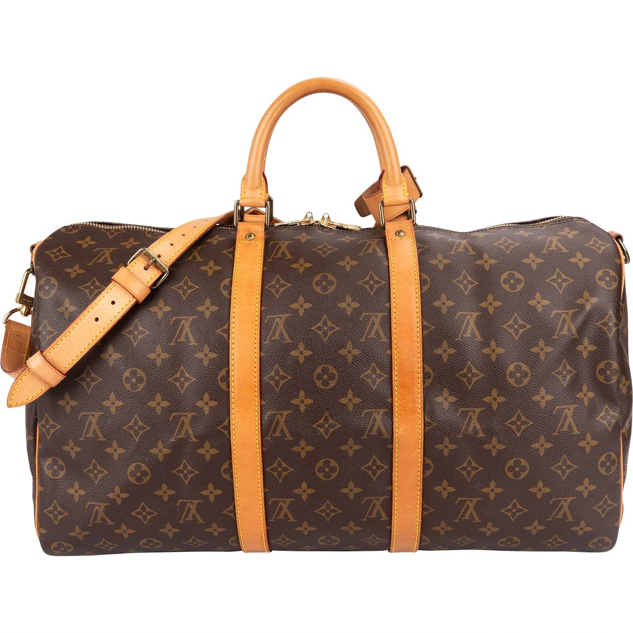 Louis Vuitton Louis Vuitton Monogram Canvas Keepall 50 Bandoulière Travel Bag Bruin