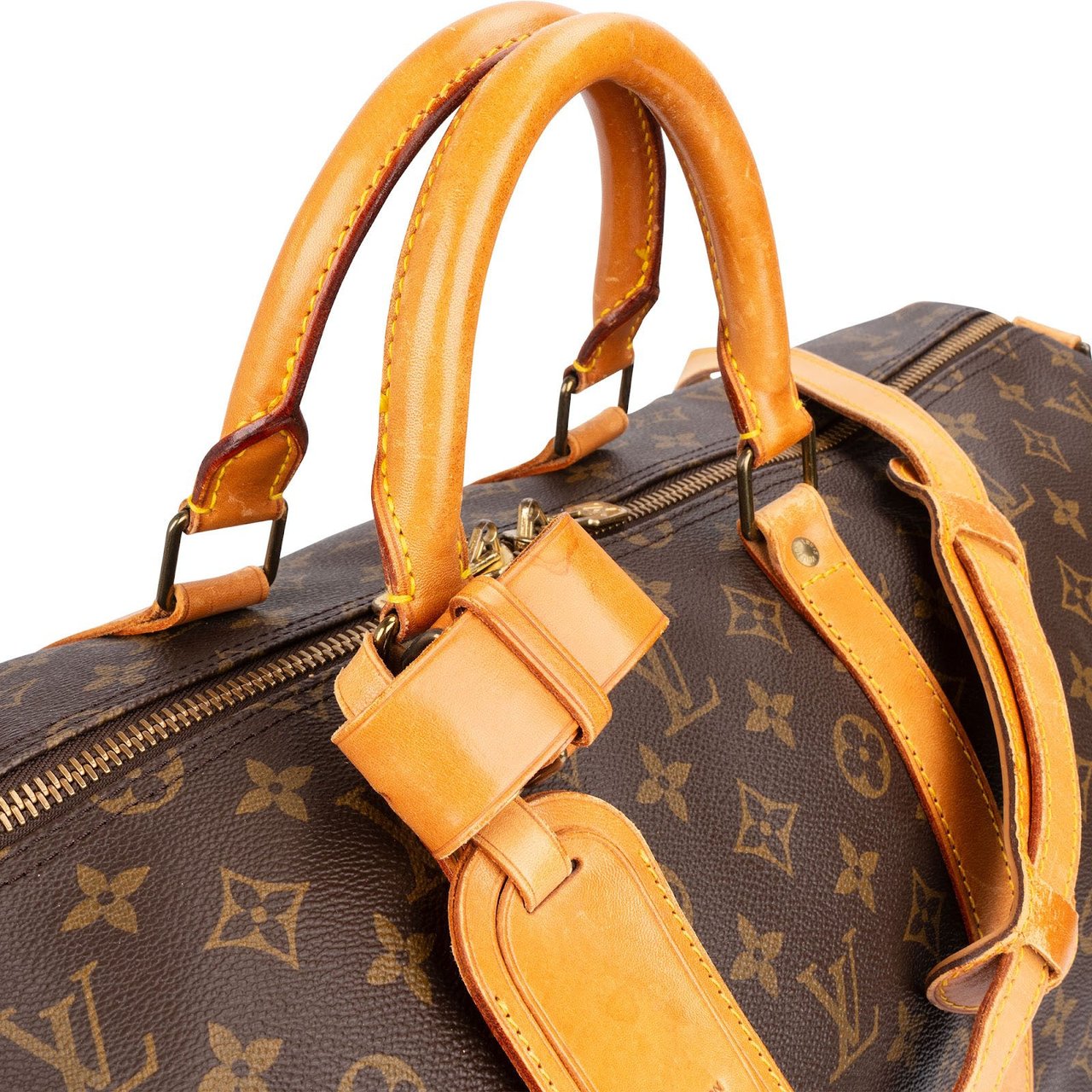 Louis Vuitton Monogram Canvas Keepall 55 Bandoulière Travel Bag Bruin