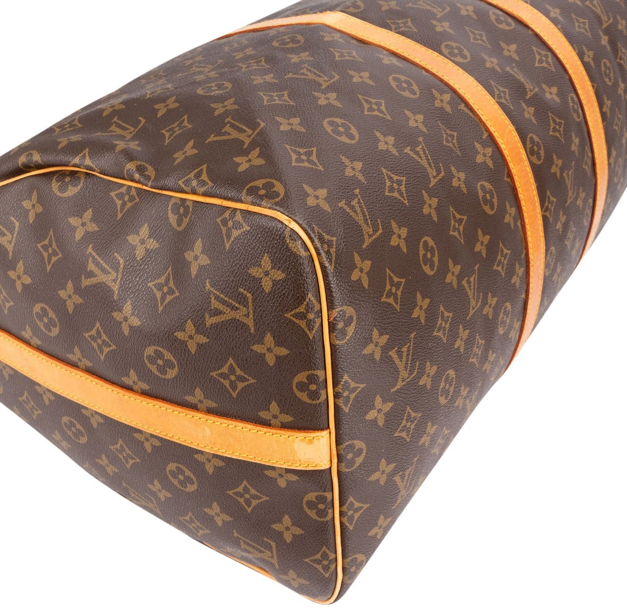 Louis Vuitton Monogram Canvas Keepall 55 Bandoulière Travel Bag Bruin