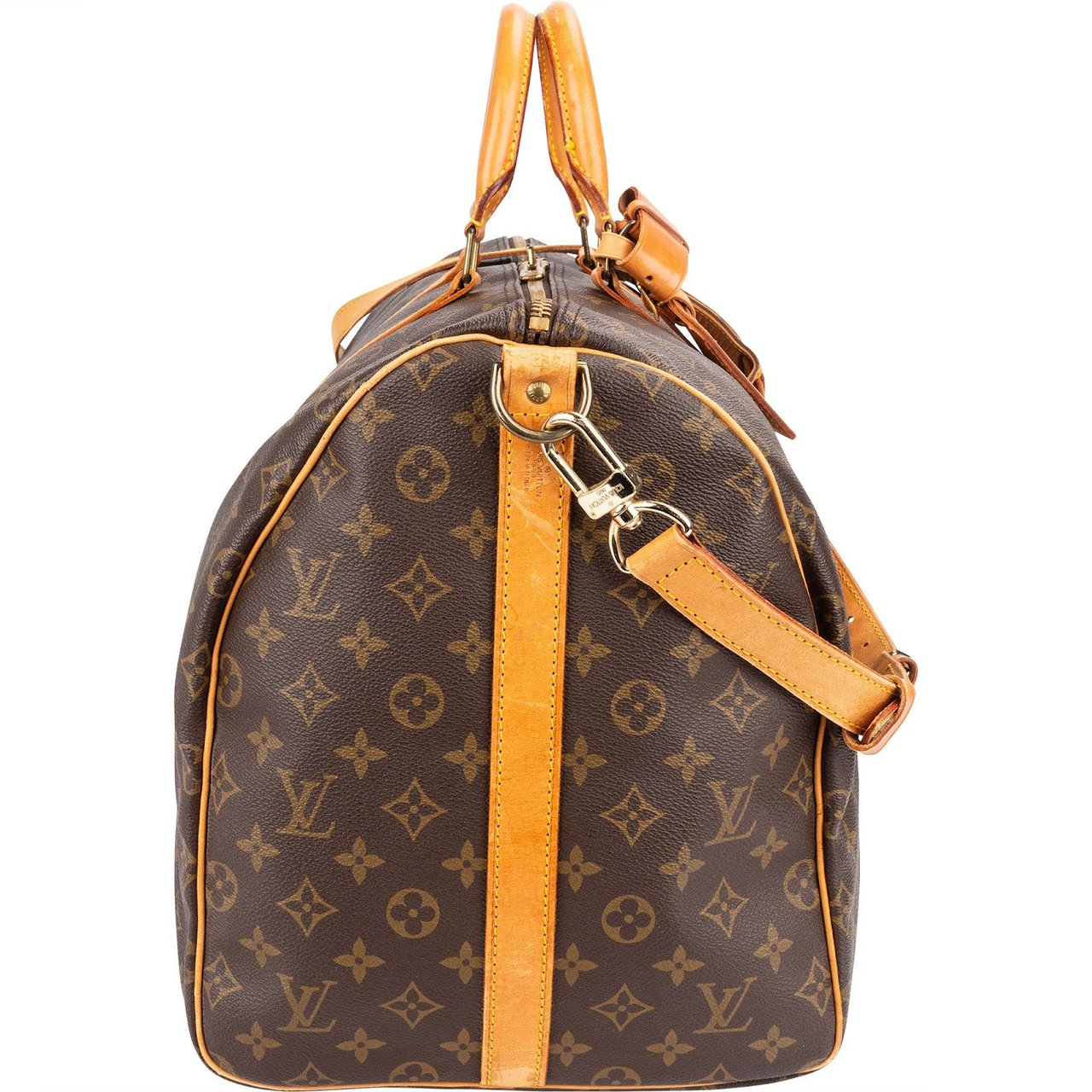 Louis Vuitton Monogram Canvas Keepall 55 Bandoulière Travel Bag Bruin