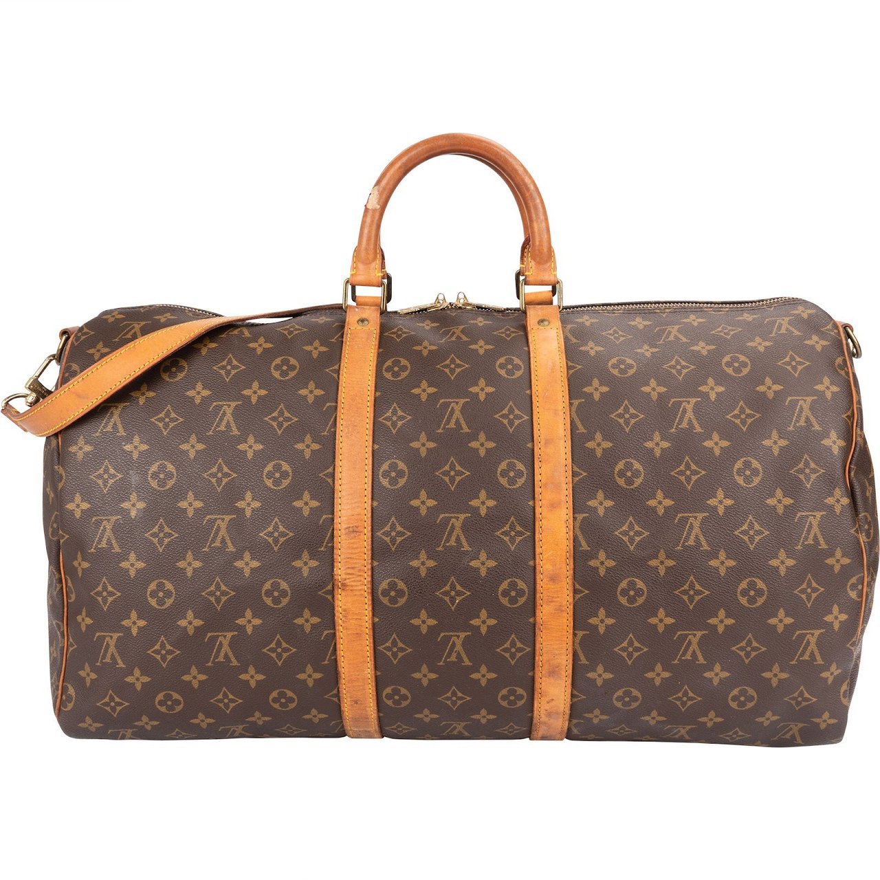 Louis Vuitton Louis Vuitton Monogram Canvas Keepall 55 Bandoulière Travel Bag Bruin