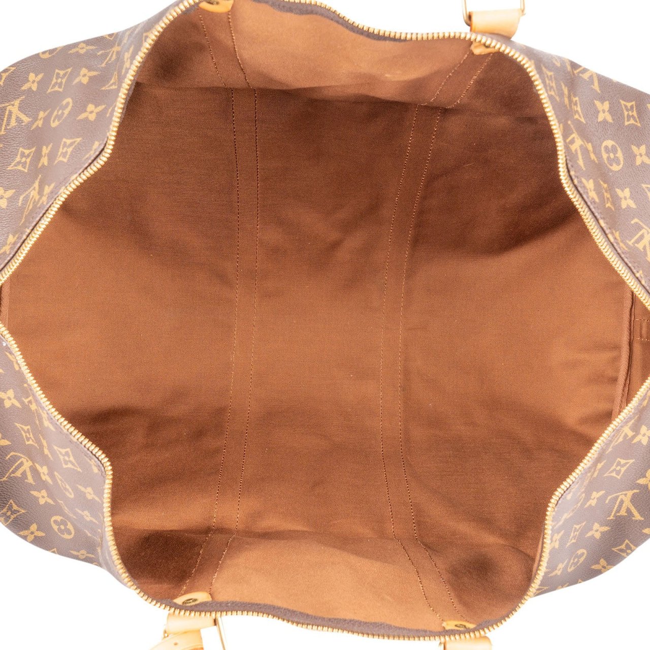 Louis Vuitton Monogram Canvas Keepall 60 Bandoulière Travel Bag Bruin