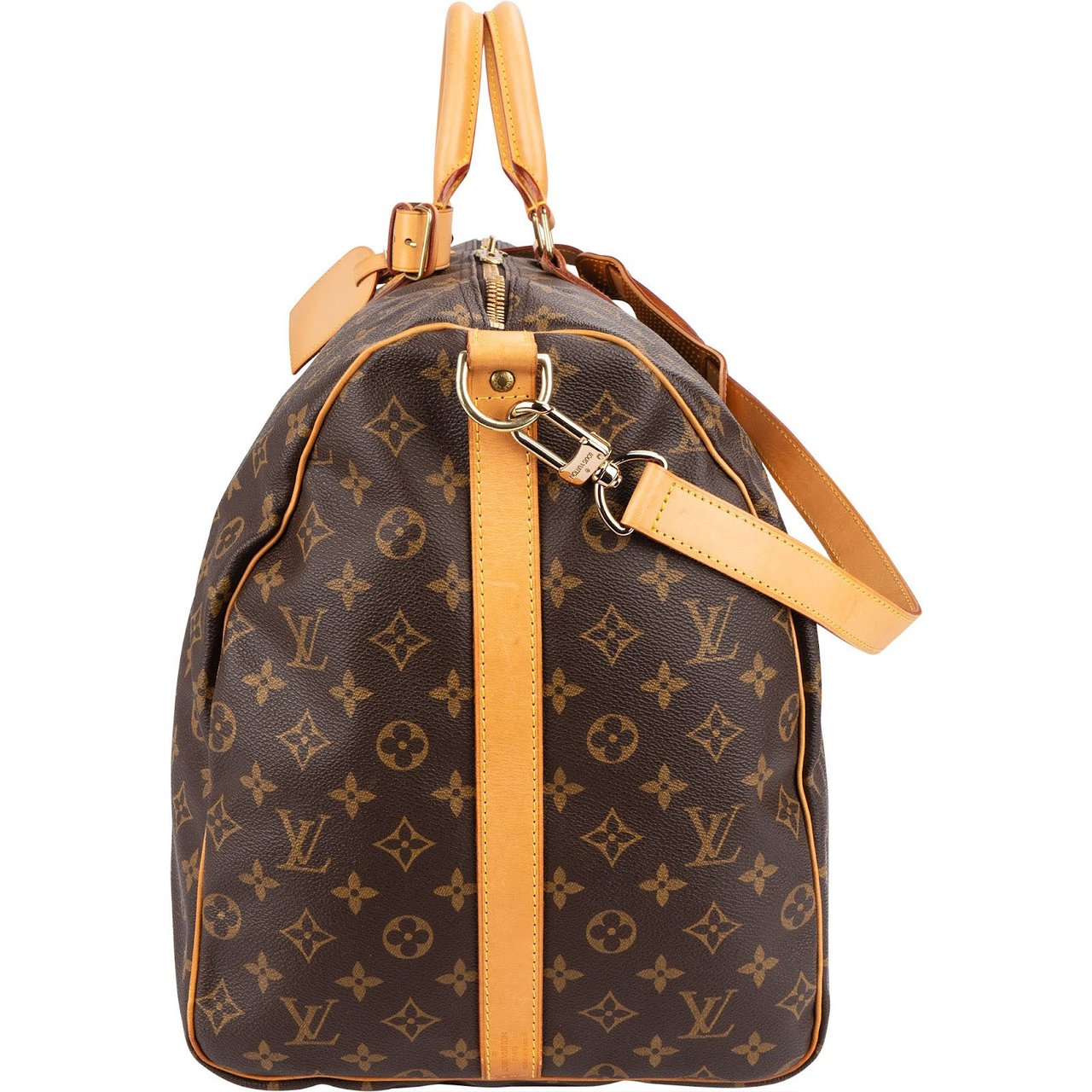 Louis Vuitton Monogram Canvas Keepall 60 Bandoulière Travel Bag Bruin