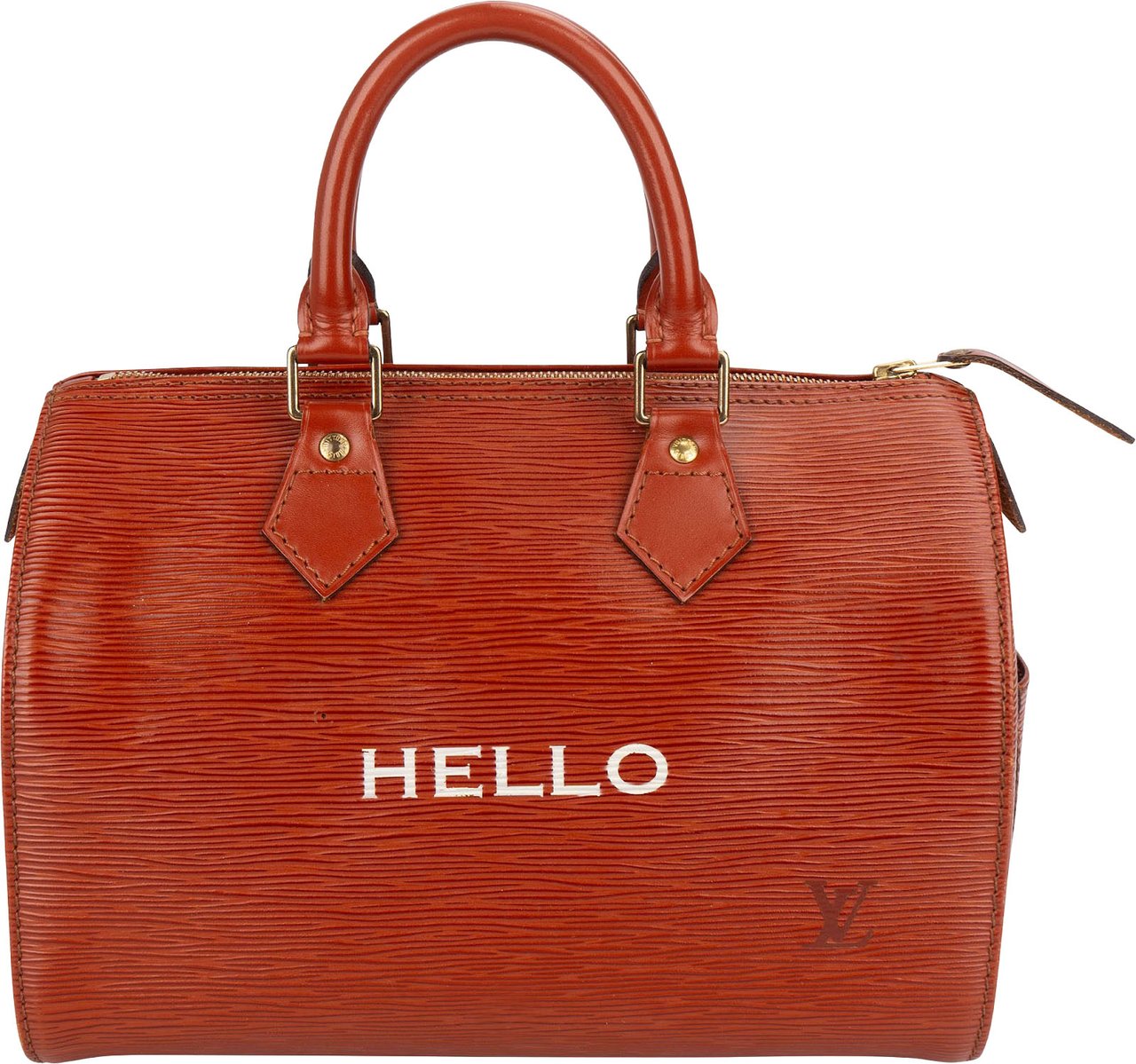 Louis Vuitton Louis Vuitton Limited Epi Leather "Hello" Speedy 25 Handbag Bruin
