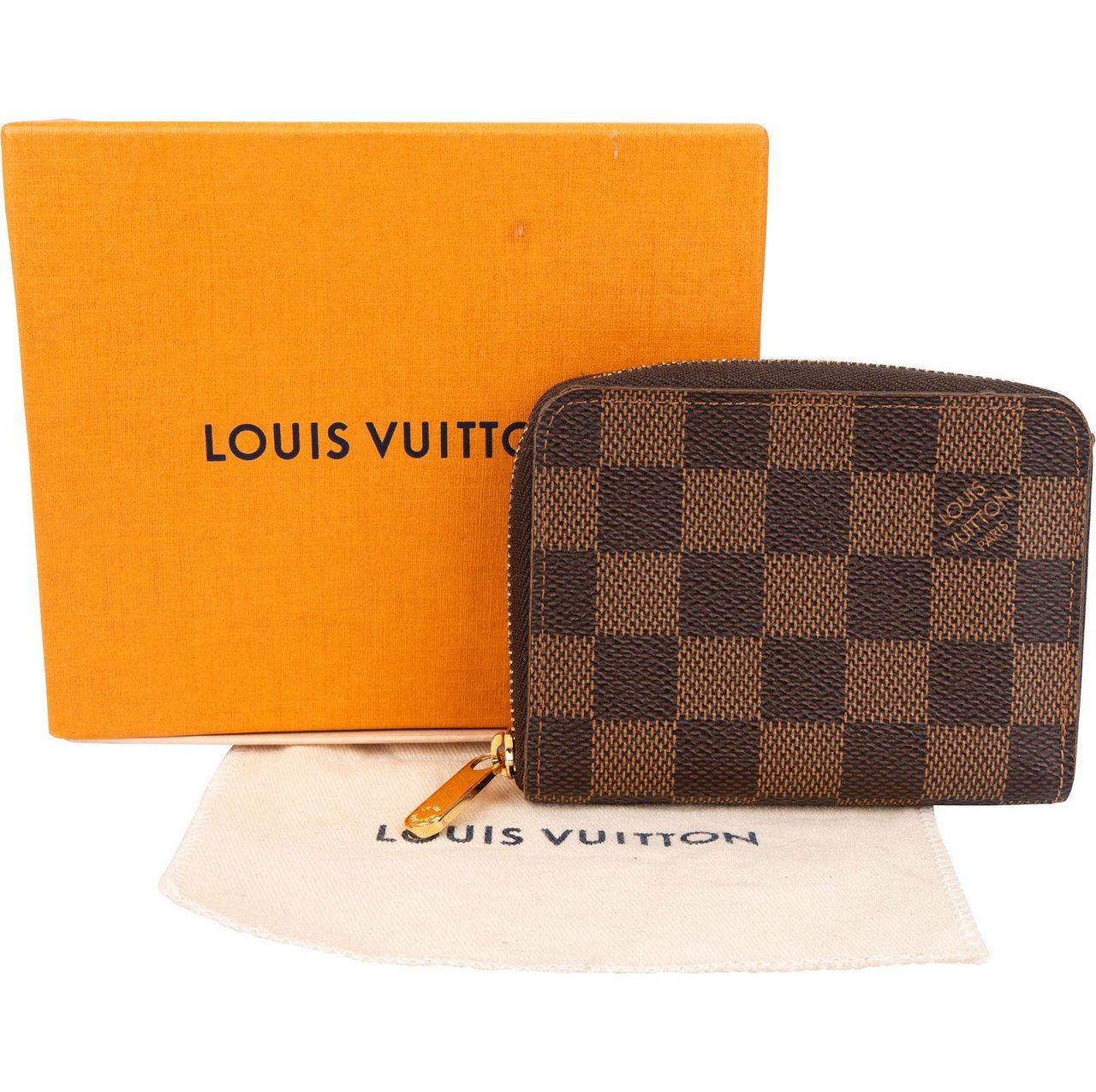 Louis Vuitton Monogram Damier Ebene Zippy Coin Wallet Bruin