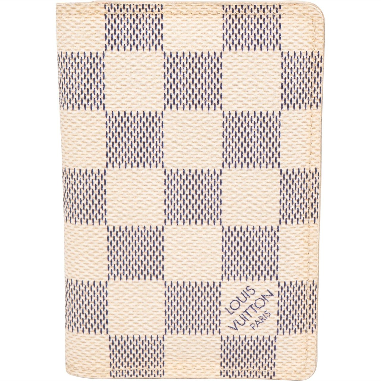 Louis Vuitton Monogram Damier Azur Card Holder Beige