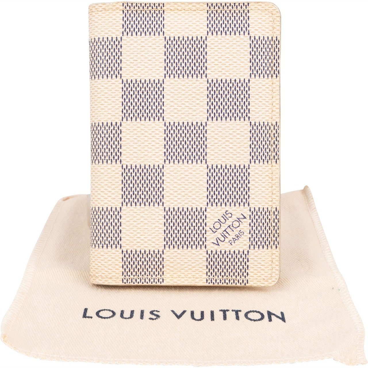 Louis Vuitton Monogram Damier Azur Card Holder Beige