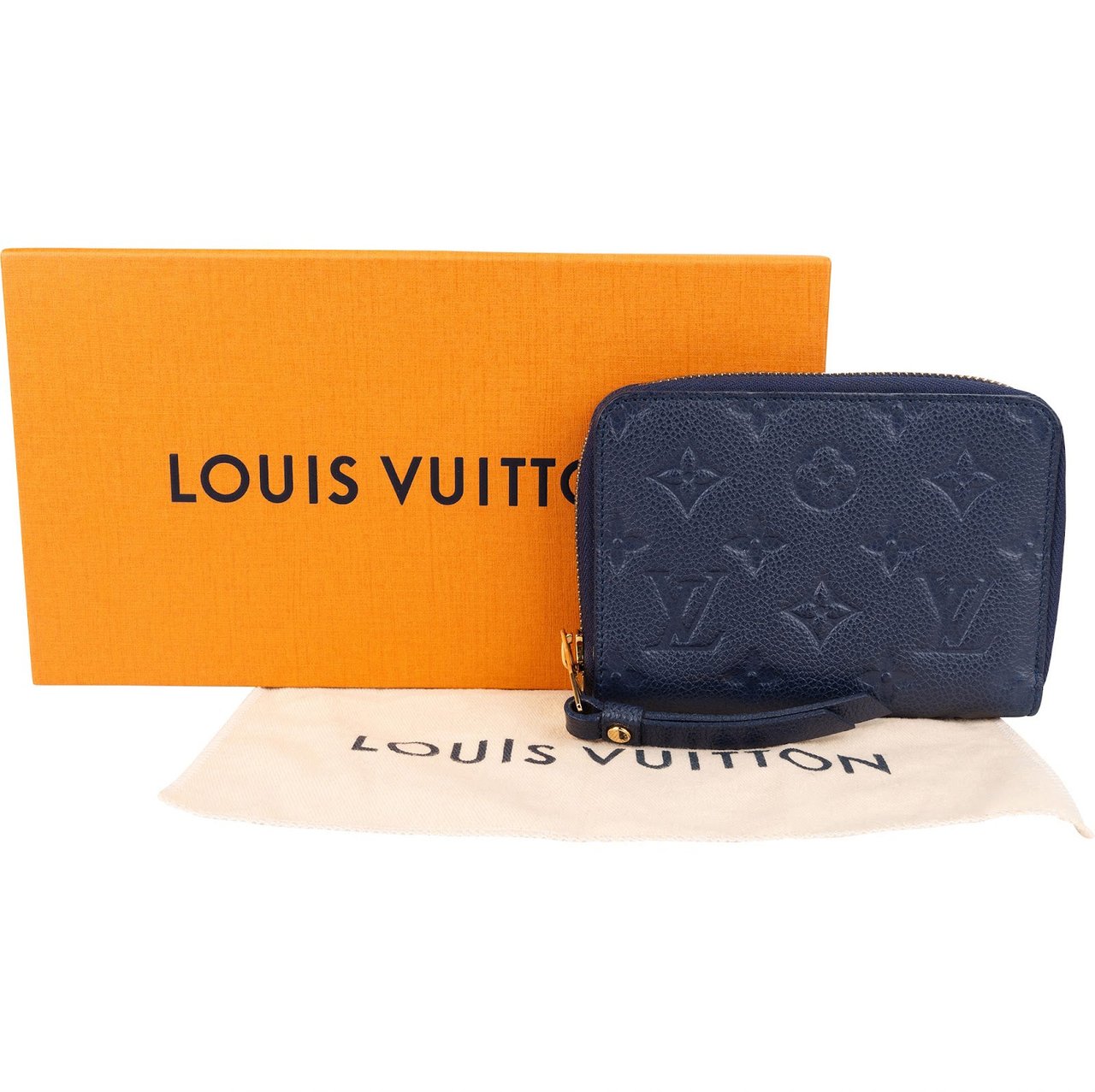 Louis Vuitton Monogram Empreinte Leather Zippy Celeste Wallet Blauw