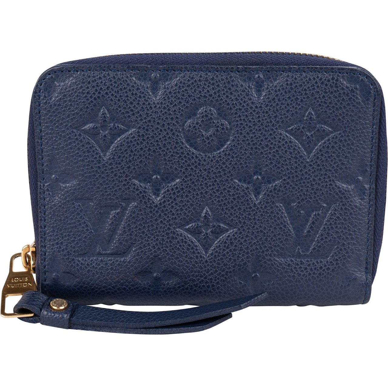 Louis Vuitton Monogram Empreinte Leather Zippy Celeste Wallet Blauw