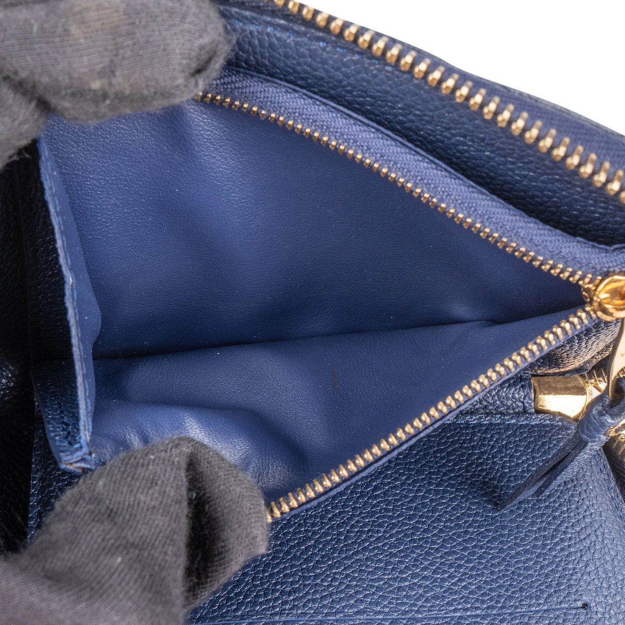 Louis Vuitton Monogram Empreinte Leather Zippy Celeste Wallet Blauw