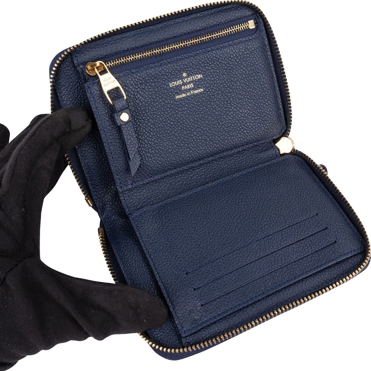 Louis Vuitton Monogram Empreinte Leather Zippy Celeste Wallet Blauw