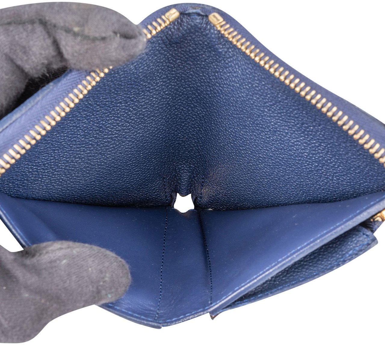 Louis Vuitton Monogram Empreinte Leather Zippy Celeste Wallet Blauw