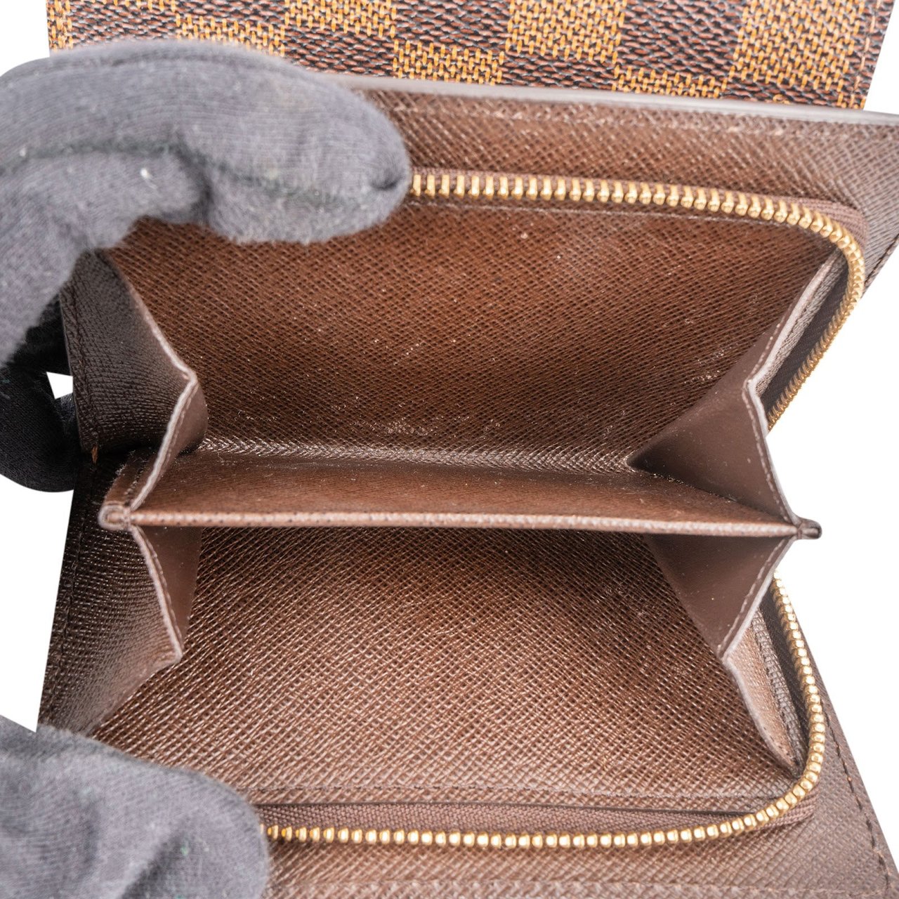 Louis Vuitton Monogram Damier Ebene Koala Compact Wallet Bruin