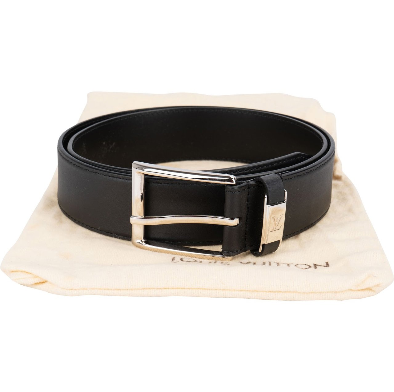 Louis Vuitton Noir Leather Ceinture Classique Belt (85 / 34) M0542 Zwart