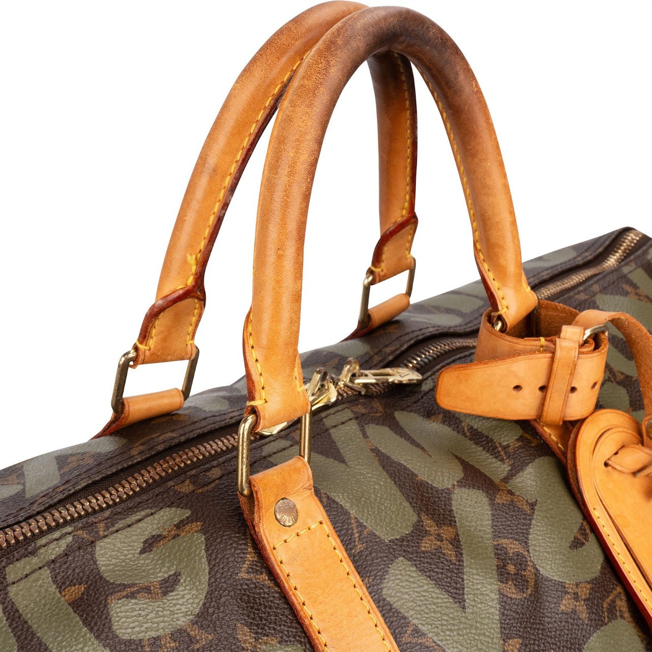 Louis Vuitton Limited Graffiti Monogram Canvas Keepall 50 Travel Bag Bruin