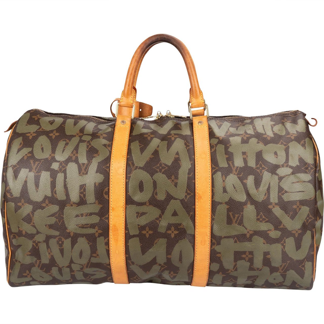 Louis Vuitton Limited Graffiti Monogram Canvas Keepall 50 Travel Bag Bruin