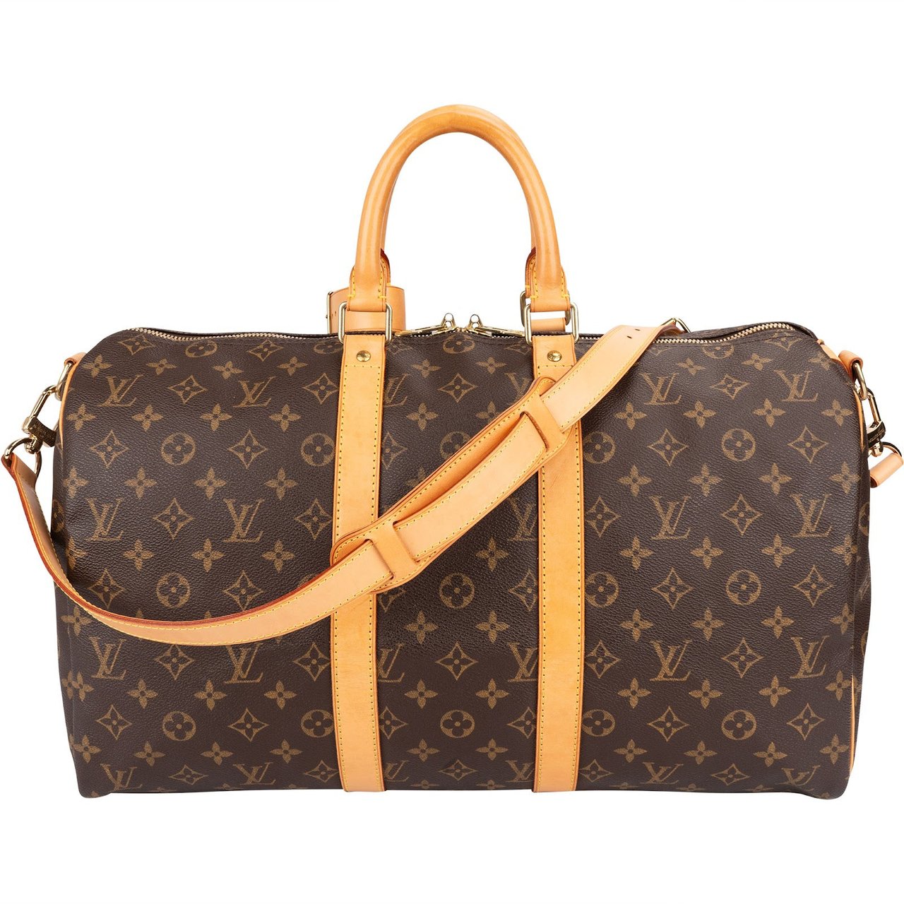 Louis Vuitton Louis Vuitton Monogram Canvas Keepall 45 Bandoulière Travel Bag Bruin