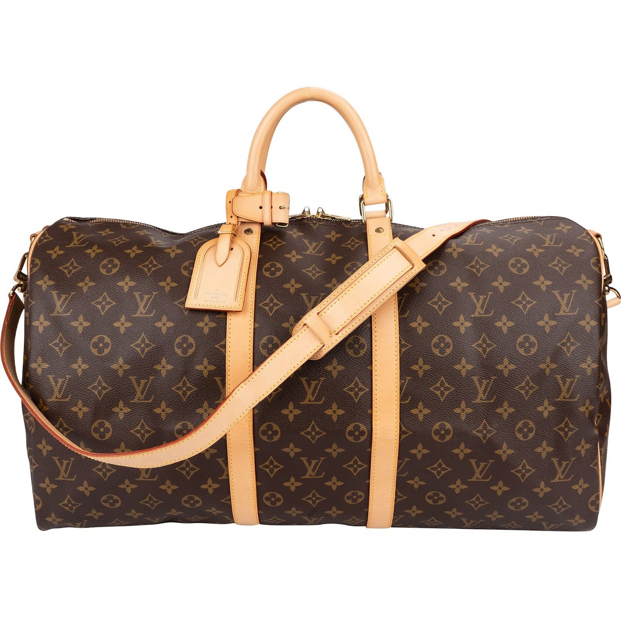 Louis Vuitton Louis Vuitton Monogram Canvas Keepall 55 Bandoulière Travel Bag Bruin
