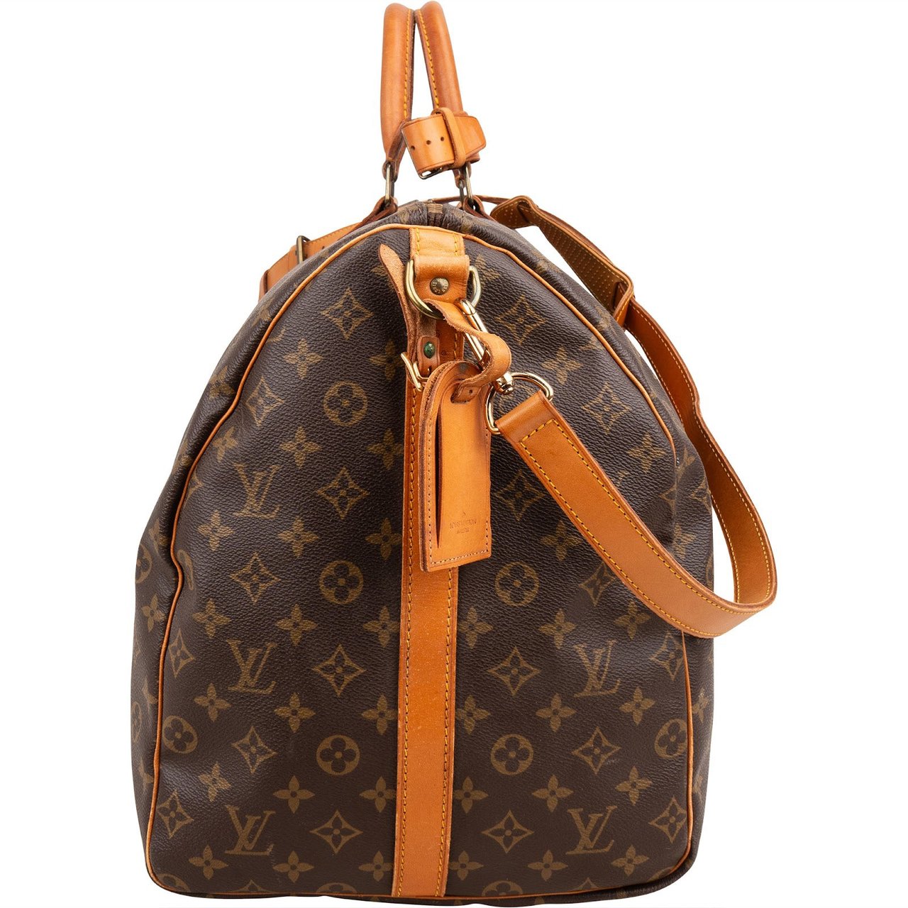 Louis Vuitton Monogram Canvas Keepall 60 Bandoulière Travel Bag Bruin