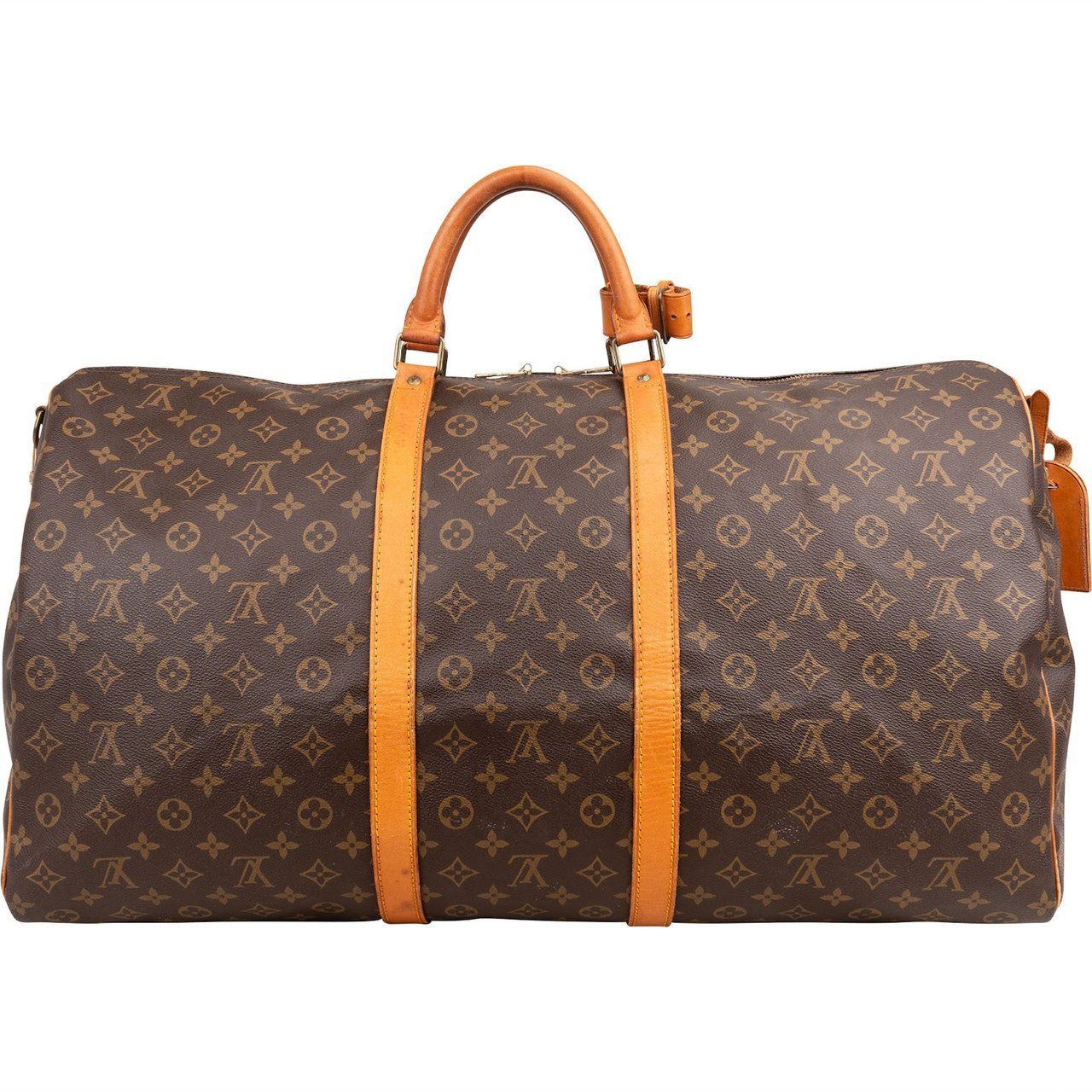 Louis Vuitton Monogram Canvas Keepall 60 Bandoulière Travel Bag Bruin