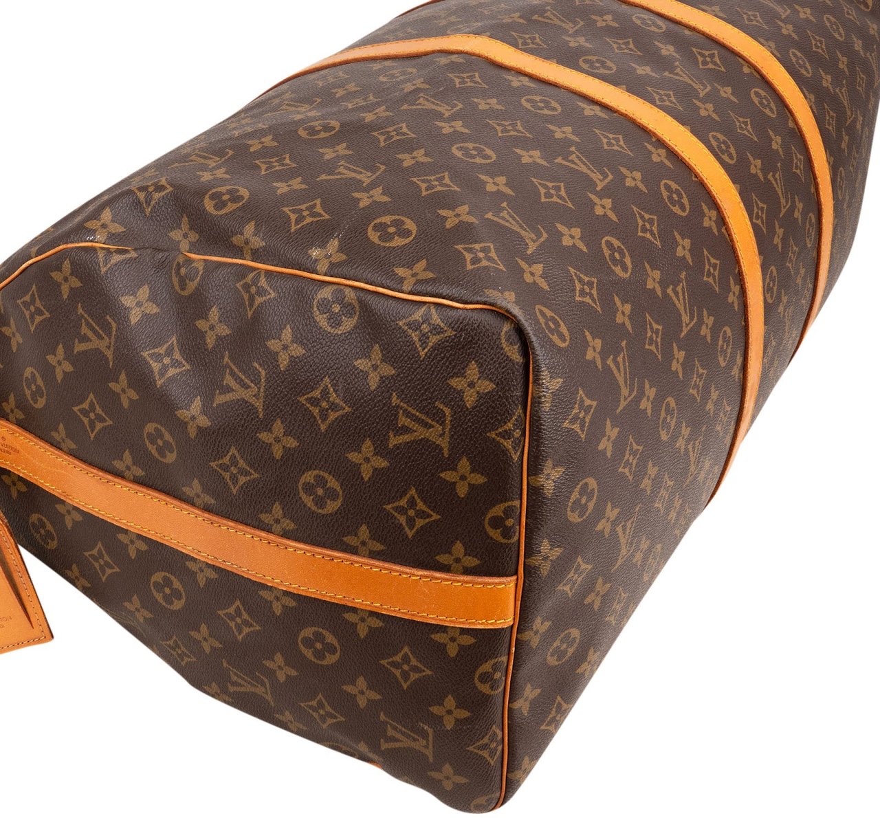 Louis Vuitton Monogram Canvas Keepall 60 Bandoulière Travel Bag Bruin