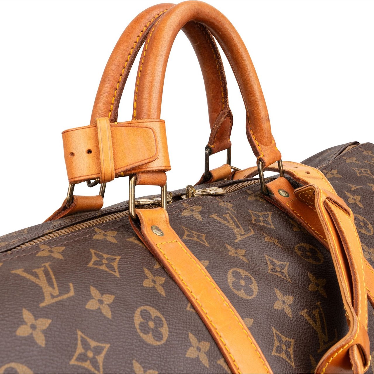 Louis Vuitton Monogram Canvas Keepall 60 Bandoulière Travel Bag Bruin
