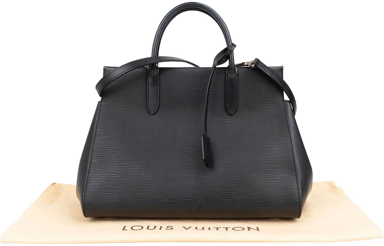 Louis Vuitton Louis Vuitton Noir Epi Leather Marly MM Handbag M94612 Zwart