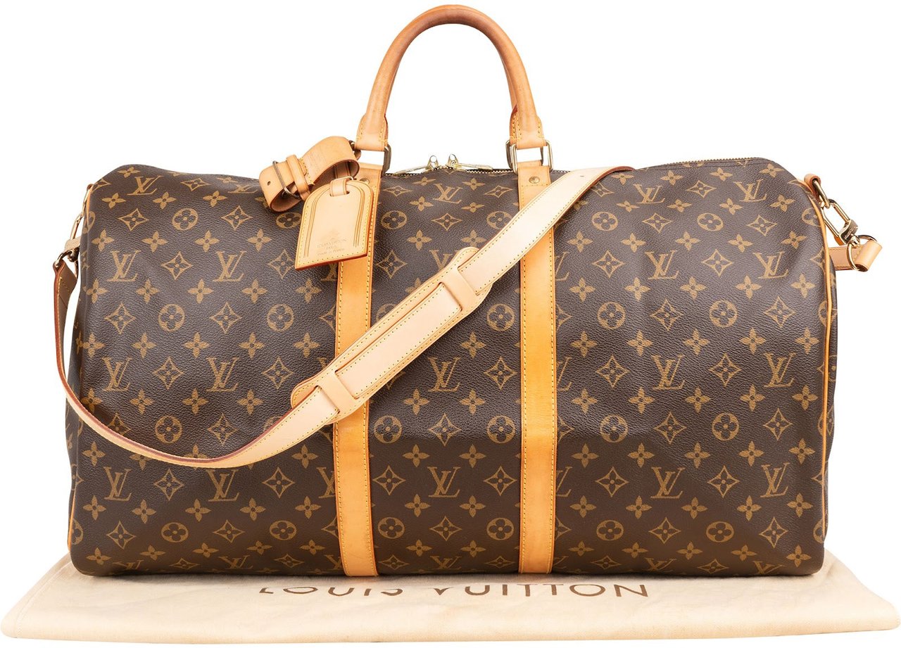 Louis Vuitton Louis Vuitton Monogram Canvas Keepall 55 Bandoulière Travel Bag Bruin