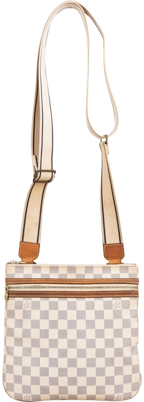 Louis Vuitton Monogram Damier Azur Canvas Pochette Bosphore Crossbody Bag Wit
